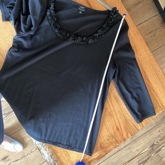 Talbots Black 3/4 Sleeve Blouse - Picture 3 of 6
